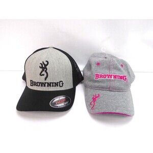 Browning Firearms His and Her Baseball Trucker Hat Lot Men L/XL Women Adjustable
